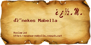 Énekes Mabella névjegykártya